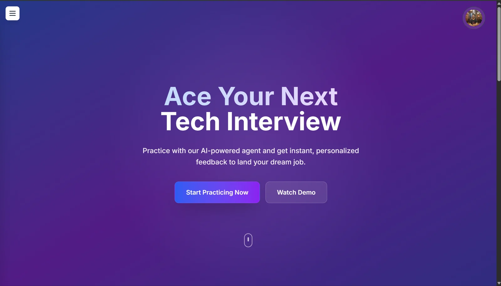 Interview Prep product interface